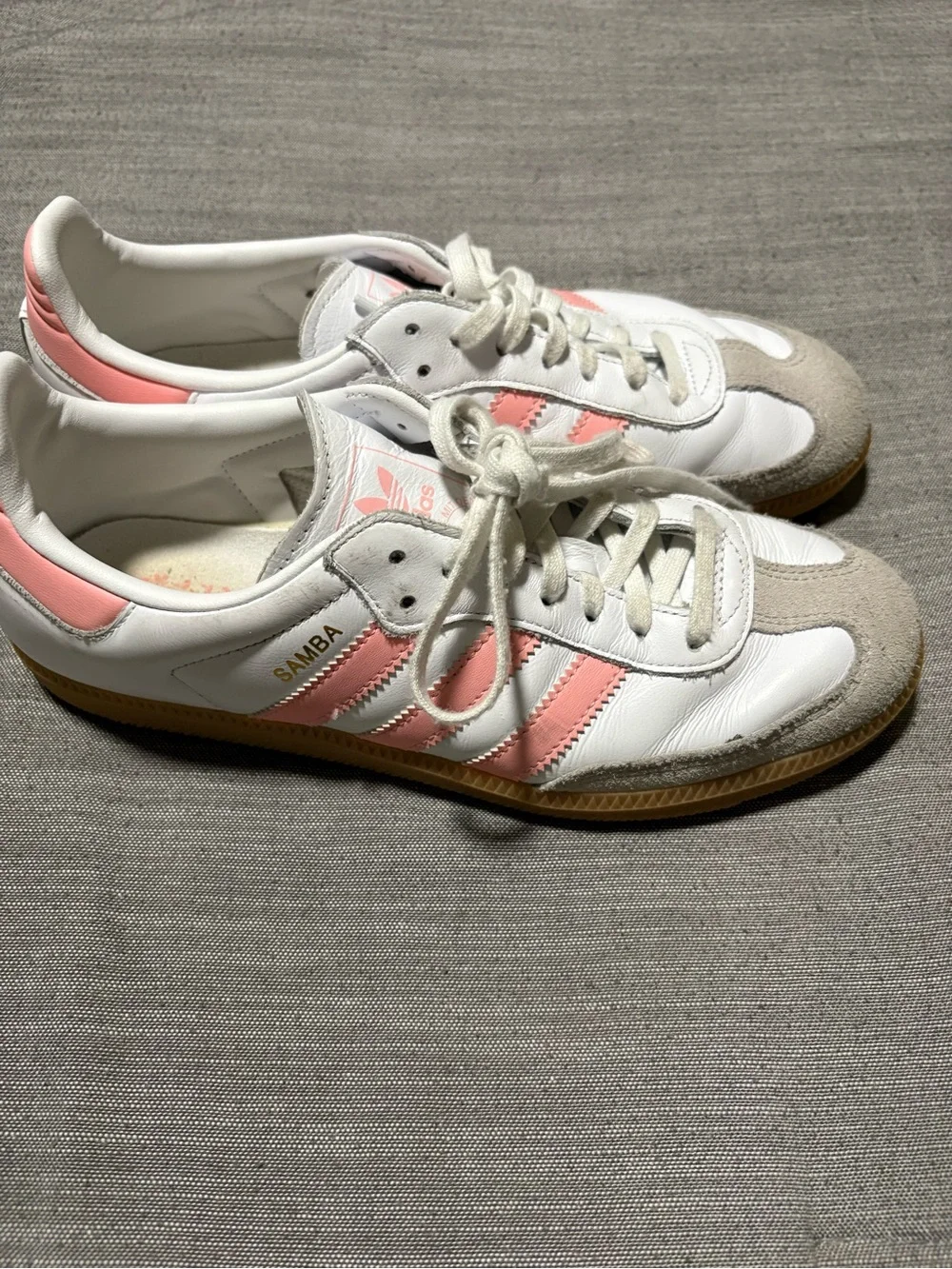 Adidas Samba Womens Sneakers in White & Pink